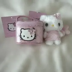 【正規品】ハローキティ ミニチュアキルト アクセサリーケースとマスコット　ピンク