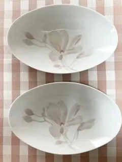 【たち吉】 花柄オーバル皿 2枚セットのサムネイル