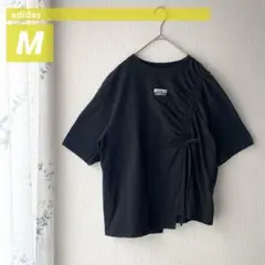 adidasアディダス 半袖 Tシャツ M 無地 黒ブラック 変形 r.y.v