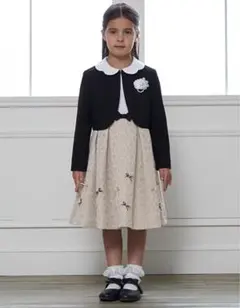 【120】フォーマルワンピースセット（黒・ベージュ）