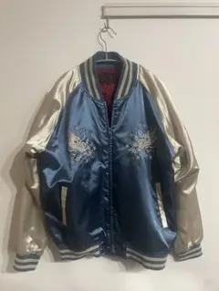 『激シブ』　ホシヒメ　スカジャン　豪華刺繍　龍　袖刺繍　ビッグ刺繍　青　【3L】 激シブ』 ホシヒメ スカジャン 豪華刺繍 龍 袖刺繍 ビッグ刺繍 青 【3L】