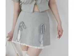 NICE CLAUP ナイスクラップ　ミニスカート　グレー　韓国　ガーリー