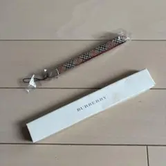 【非売品】BURBERRY チェック柄 ストラップ 約17センチ（Red）