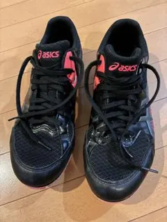 asics スパイクシューズ ブラック/ピンク 箱付き