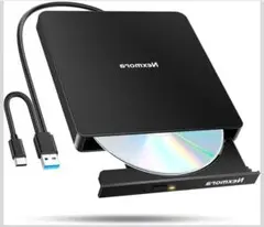 CD DVDドライブ 外付け DVDプレーヤー USB3.0＆Type-C両接続