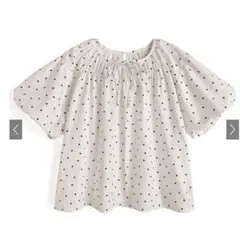 【新品.今期】GRL.グレイル.ドット柄ギャザーリボンバルーンスリーブブラウスのサムネイル