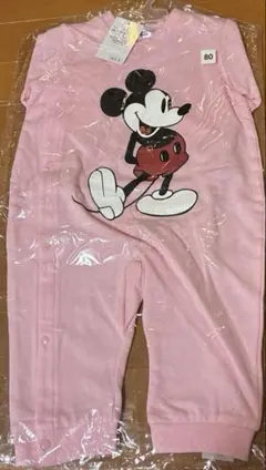 新品未開封 東京ディズニーリゾート ミッキー ロンパース ピンク 80のサムネイル