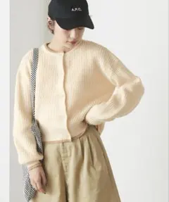 forksy 2way配色ラインショート丈カーディガン ニットのサムネイル