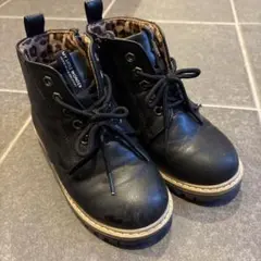 ブラック レースアップ キッズブーツ ブーツ　ガールズ　19センチ