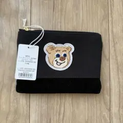 【新品】フェイラー　オールドテディ　ワッペン　ポーチ　ブラック　黒のサムネイル