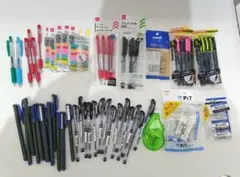 未使用の文房具 詰め合わせ （ペン・のり・シャープ芯・消しゴム 等）