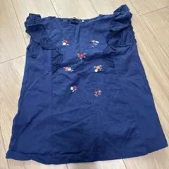BeBe チュニック 150cm ネイビー 花柄刺繍