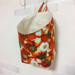 NO.919 大・布バスケット❁浮かせる収納❁ウォールポケット❁ハンドメイド