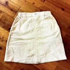 美品コーデュロイ ベージュ スカート ポケット付き