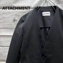 ATTACHMENT ダブルクロスノーカラージャケット ソロテックス 黒 1