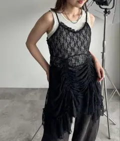 apresjourmignon アソートドロストキャミチュニック　ブラック