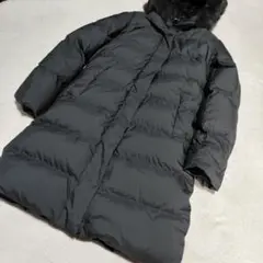 美品【 アーバンリサーチ 】✦ ロング ダウン コート ラビット ファー 黒