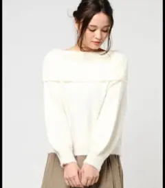 アース♡オフショルダーシャギーニットプルオーバー