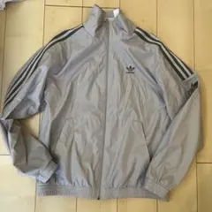 adidas ナイロンジャケット トレフォイルロゴ グレー Lサイズ