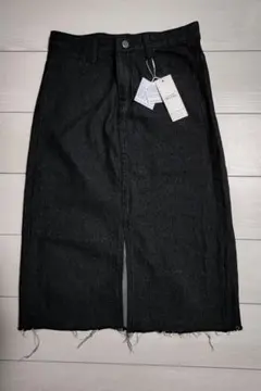 【新品】lowy by corners スリット入 ブラック デニムスカート L