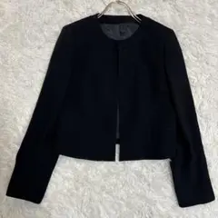 [良品] YUKI TORII ノーカラージャケット ブラック 11 セレモニー