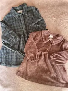 ZARA ワンピース　緑　グリーン　茶色　ブラウン　まとめ売り