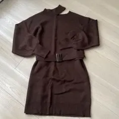 INGNI 肩あきベルト付きニットワンピース