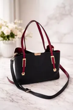 nano ブラック ボルドー ハンドバッグ ショルダー 2way 美品 人気