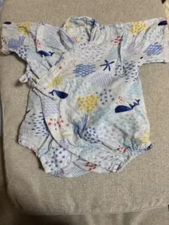 クジラ柄 甚平 70cm 綿100%