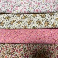 アンティーク　パッチワーク用　花柄のまとめ売り　4種類　レトロ　⑨