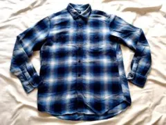 Uniqlo ユニクロ　オンブレ シャドーチェックネルシャツ　L
