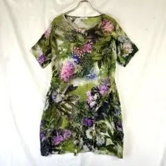 ✴*◎様 PaulSmith 花柄 ボタニカル ワンピース 総柄 リネン混 ベルのサムネイル