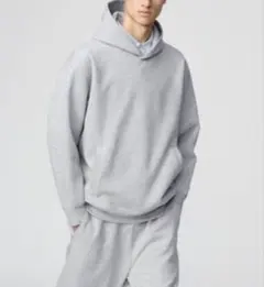 スウェットオーバーサイズプルパーカ　グレー