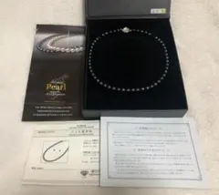 未使用 正規品 アコヤ 黒真珠 パールシルバーネックレス パール 鑑定書付属