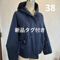 【お値下げ】新品タグ付き　レディーススプリングコート　七分袖ネイビー38