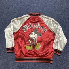 ミッキーマウス ボンバージャケットスカジャン　 赤 シルバー