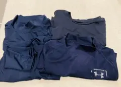 野球用アンダーシャツ　紺色　長袖、半袖3枚セット120㎝　130 ㎝　140㎝