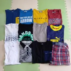 男児子供服、Ｔシャツ、ズボン　12点まとめ売り（春夏物）150〜160cm