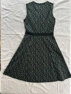 ノースリーブフレアワンピース ダークグリーン