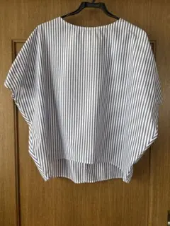 COMME CA ISM ストライプ 半袖ブラウス