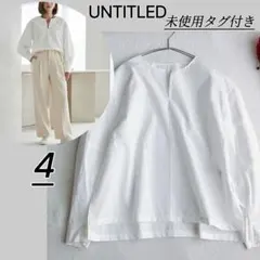 【未使用タグ付/大きいサイズ】アンタイトル★キーネック ボリューム袖 ブラウスのサムネイル