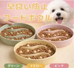 犬用 早食い防止 陶器 スローフードボウル Lサイズ滑り止め付 中型犬大型犬