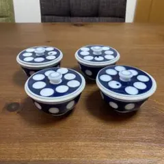 【新品】蓋つき水玉湯呑み　4個セット