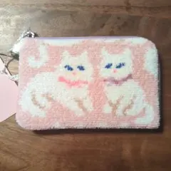 【完売品】モフモフネコチャン　L字ポーチ　L/MNC-260279