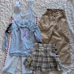 まとめ売り 秋服 冬服 長袖 ズボン スカート ベロア 120