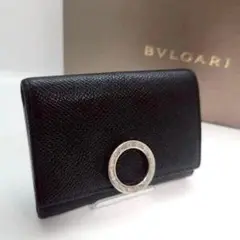 極美品 BVLGARI ブルガリ ロゴクリップ コインケース ブラック　レザー
