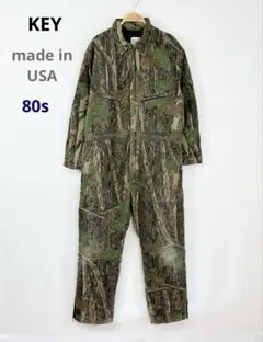 80s USA製 KEY リアルツリーカモ ハンティング つなぎ S134