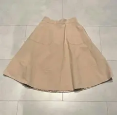 【極美品】スカート　フレア　プロポーション　M 2 ベージュ　ひざ丈