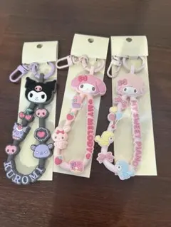 サンリオ ラバーコードキーホルダー マイメロディ、クロミ、マイスイートピアノ