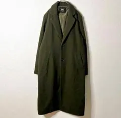 ヴィンテージ ロングコート ウールコート グリーン カーキ 古着 レトロ